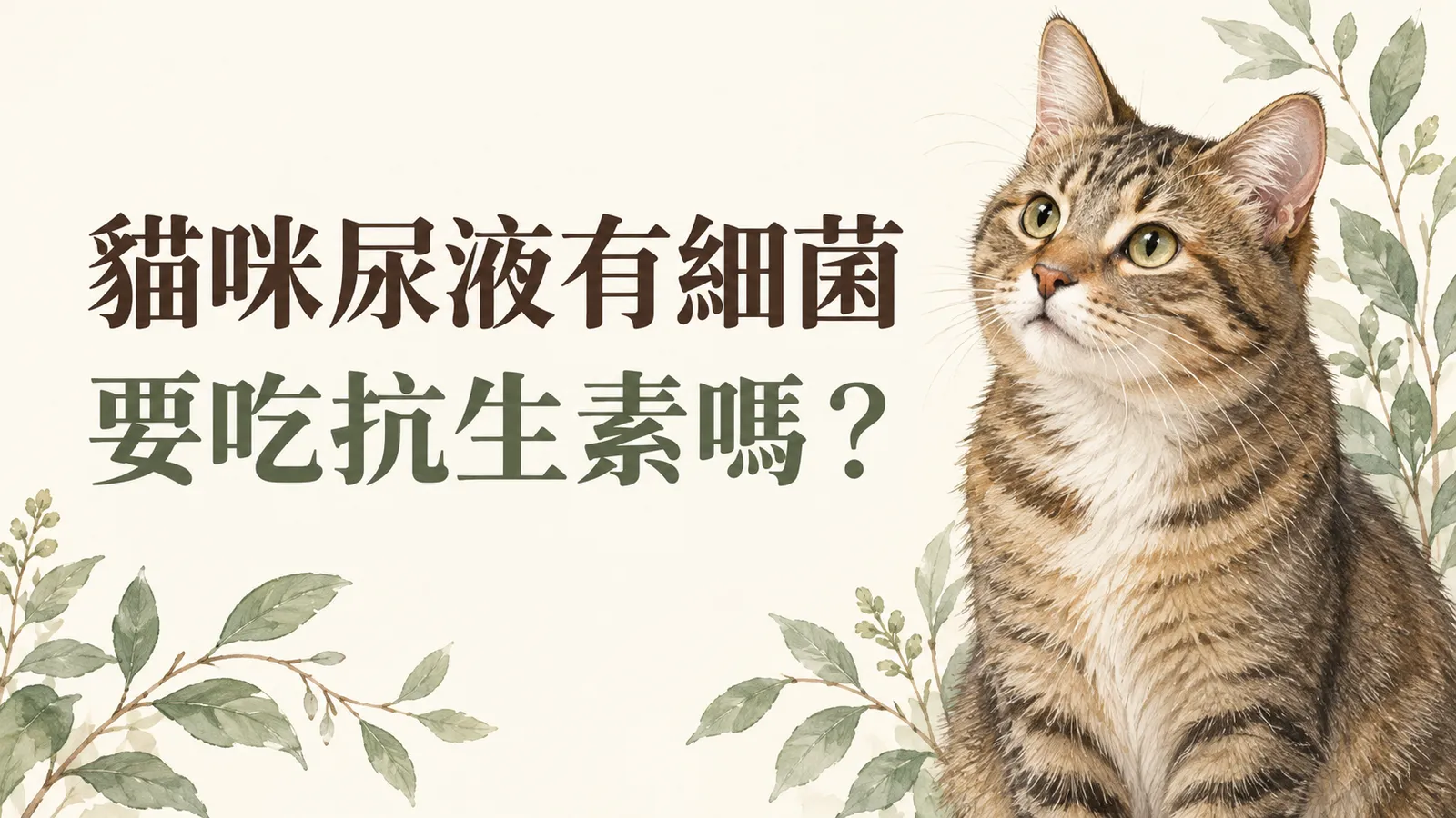 貓咪插畫封面：貓咪尿液有細菌，要吃抗生素嗎？